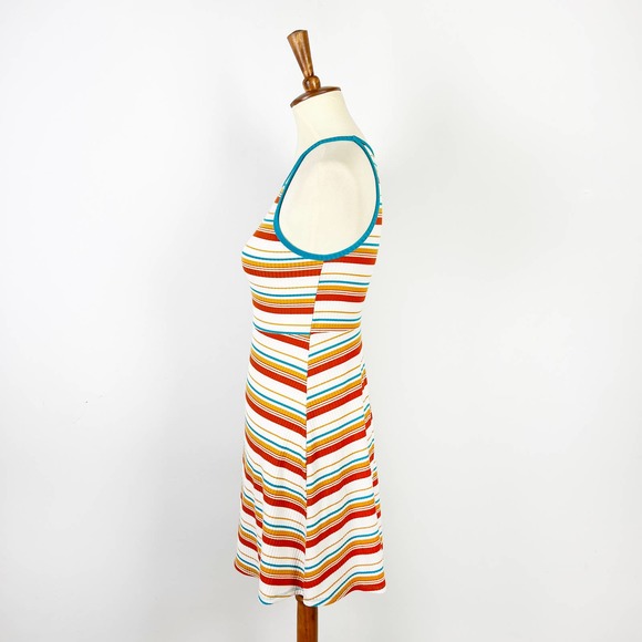 Arizona Jeans striped knit dress blue orange white retro 70s 80s 90s Size M - Picture 4 of 6